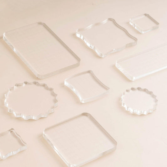 High-Quality Acrylic Block for Clear Stamp | Transparent Stamp Block | Stamp Pad | Rubber Stamp Block | Mounting Pad | Journal Planner