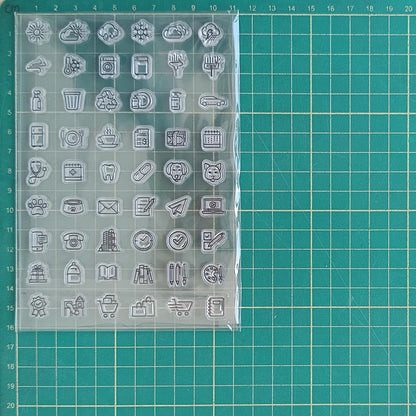 Cute Mini Icon Clear Stamp | Daily Life Weather Food Festival Travel Planner Transparent Rubber Stamps | Bullet Journal Planner Accessories