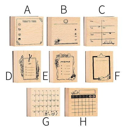 Planner Rubber Stamp | Cute Memo To Do List Weekly Monthly Daily Plan Habit Tracker Wooden Stamp | Bullet Journal Planner Stamps Accessories