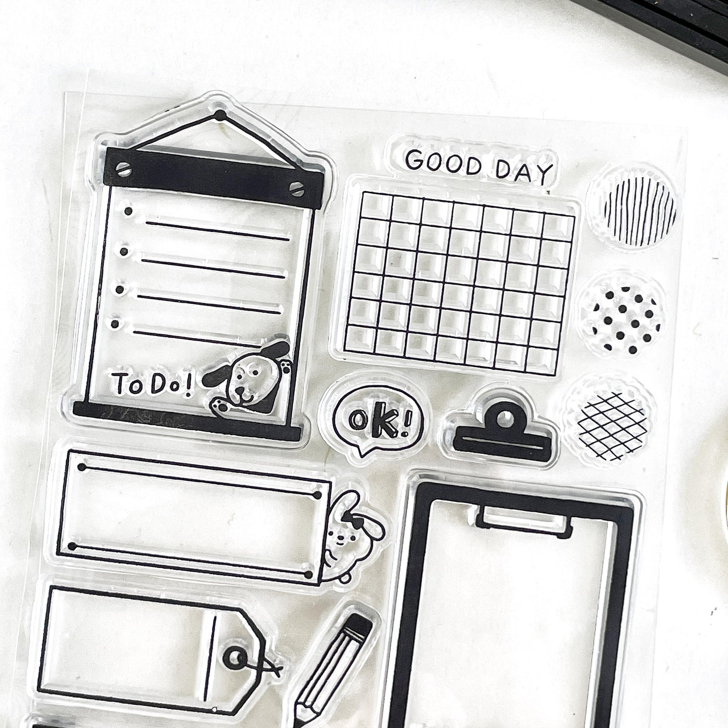 Cute Daily Plan Clear Stamp | Frame Label List Transparent Rubber Stamp Set | Planner Bullet Journal Journaling Supply TN Accessories