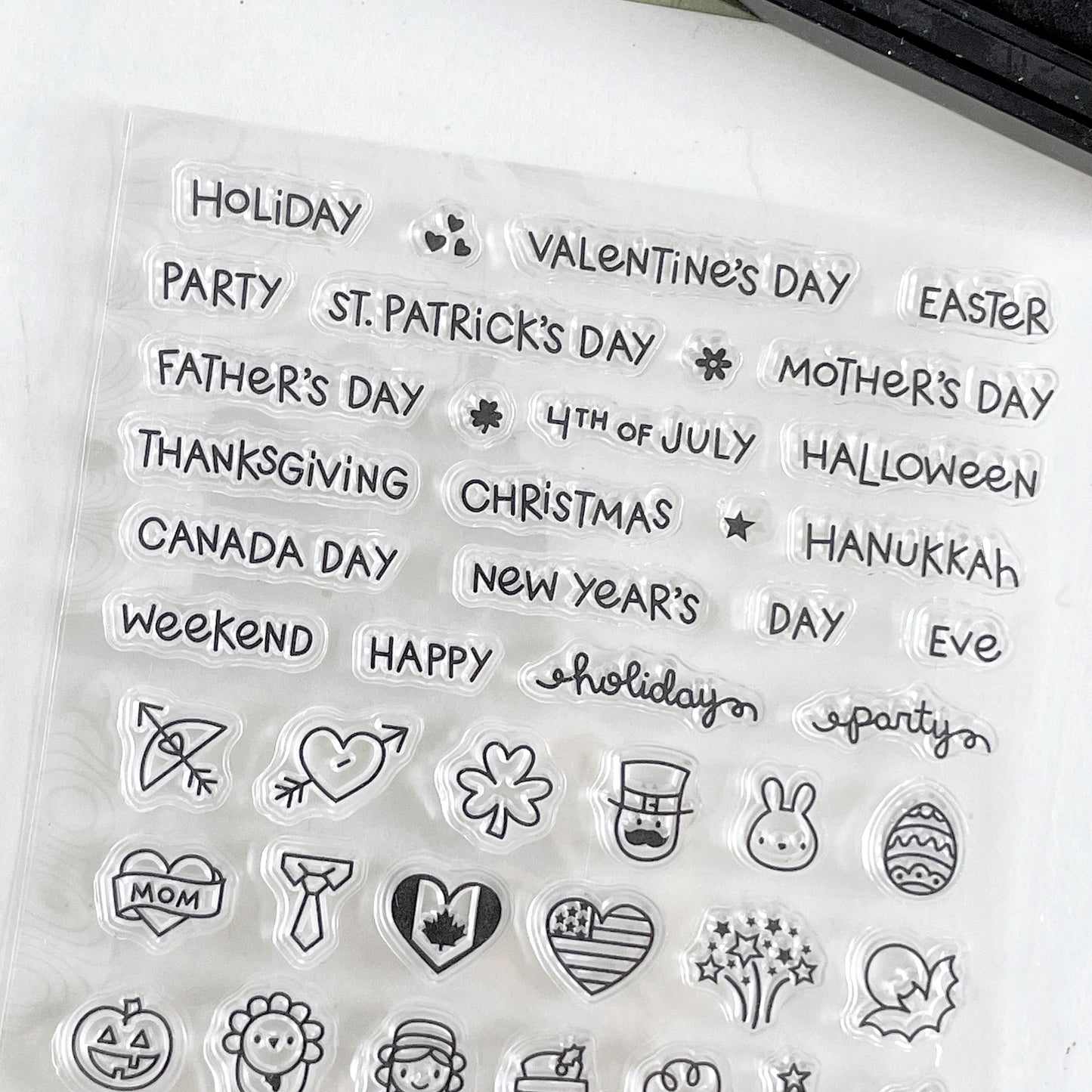 Holiday Mini Icon Journal Clear Stamp | Transparent Rubber Stamps | Card Making Scrapbooking Supplies