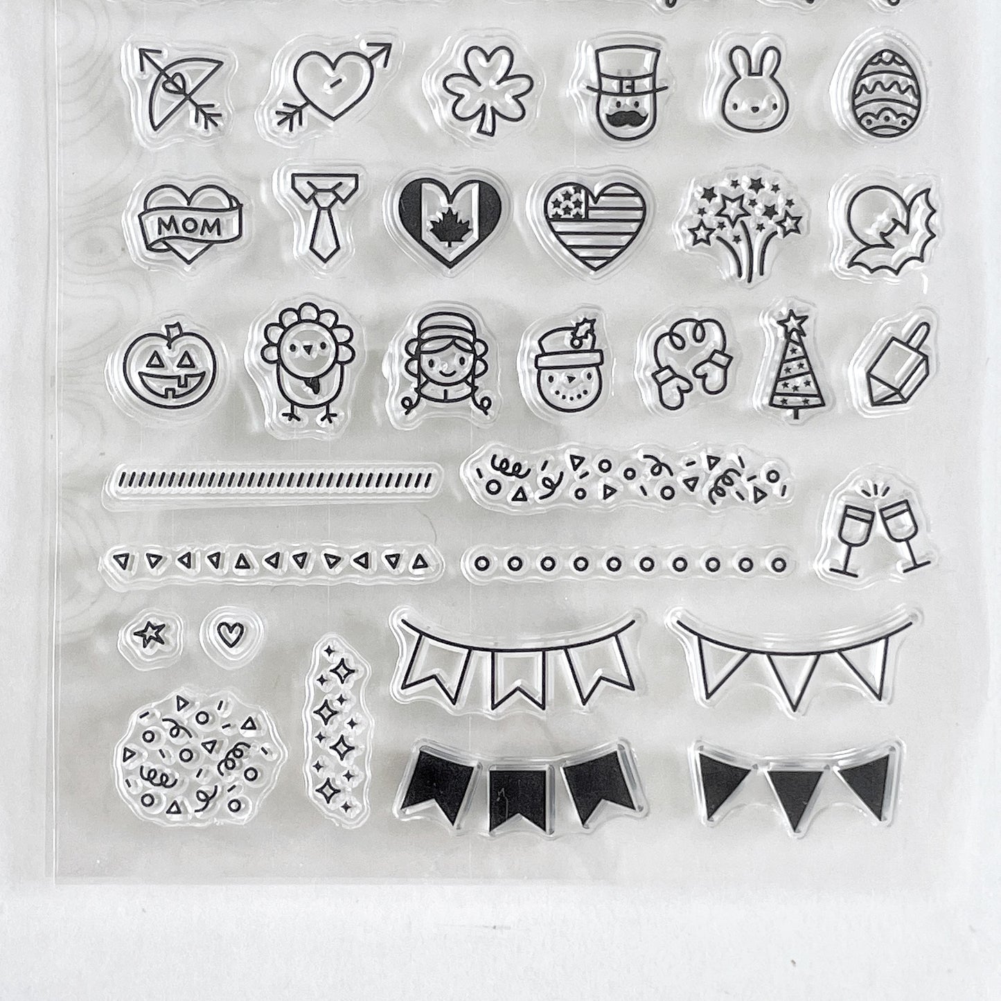 Holiday Mini Icon Journal Clear Stamp | Transparent Rubber Stamps | Card Making Scrapbooking Supplies