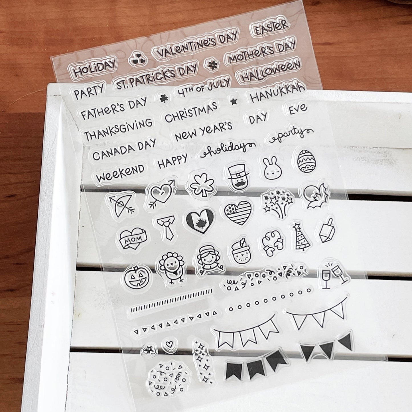 Holiday Mini Icon Journal Clear Stamp | Transparent Rubber Stamps | Card Making Scrapbooking Supplies