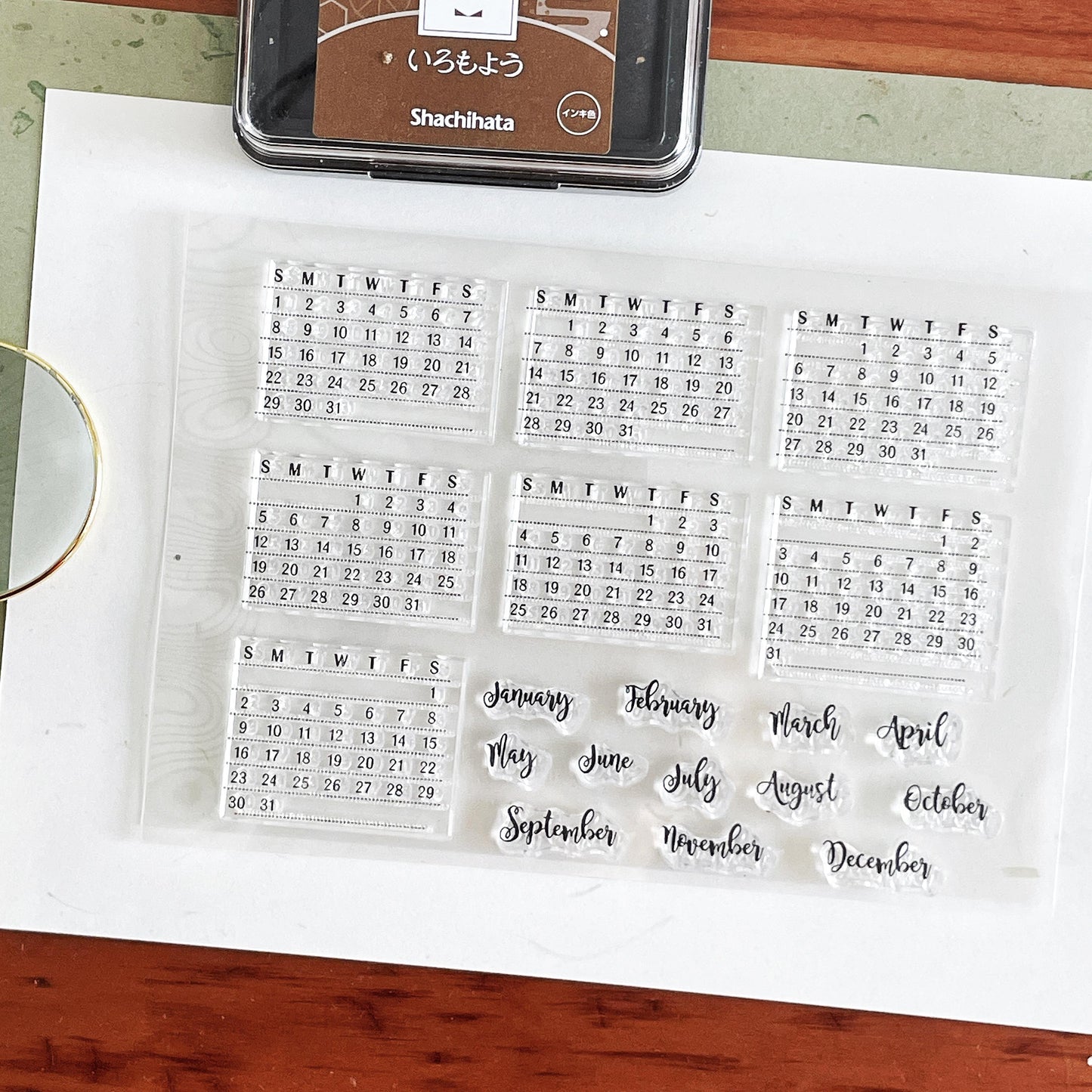 Month Calendar Clear Stamp | Monthly Plan Date 2025 Transparent Rubber Stamps | Bullet Journal Planner Accessories Journaling Supplies