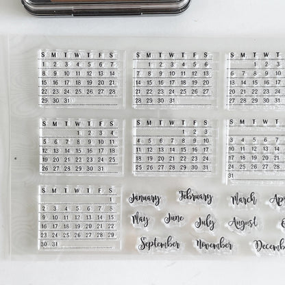 Month Calendar Clear Stamp | Monthly Plan Date 2025 Transparent Rubber Stamps | Bullet Journal Planner Accessories Journaling Supplies