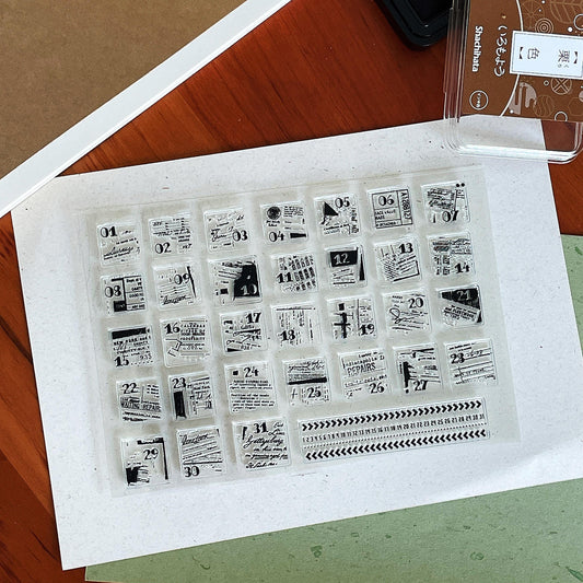 31 Days Calendar Clear Stamp | Daily Plan Transparent Rubber Stamps | Bullet Journal Planner Accessories Journaling Supplies
