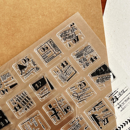 31 Days Calendar Clear Stamp | Daily Plan Transparent Rubber Stamps | Bullet Journal Planner Accessories Journaling Supplies