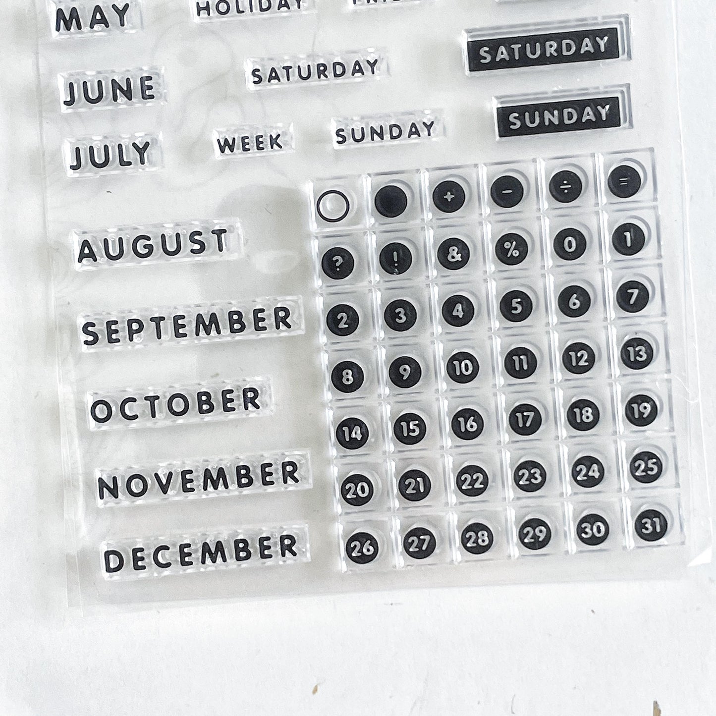 Month Week Date Calendar Clear Stamp | Daily Plan Transparent Rubber Stamps | Bullet Journal Planner Accessories Journaling Supplies