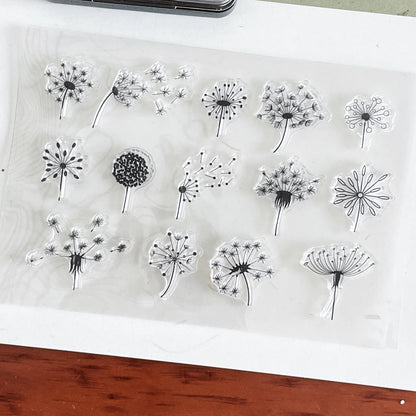 Dandelion Silicone Stamp | Planner Notebook Transparent Rubber Stamps | Bullet Journal Planner Accessories Supplies