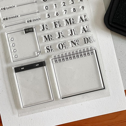 Daily Plan Clear Stamp | Monthly Plan To Do List Date Calendar Transparent Rubber Stamps | Bullet Journal Planner Stamps