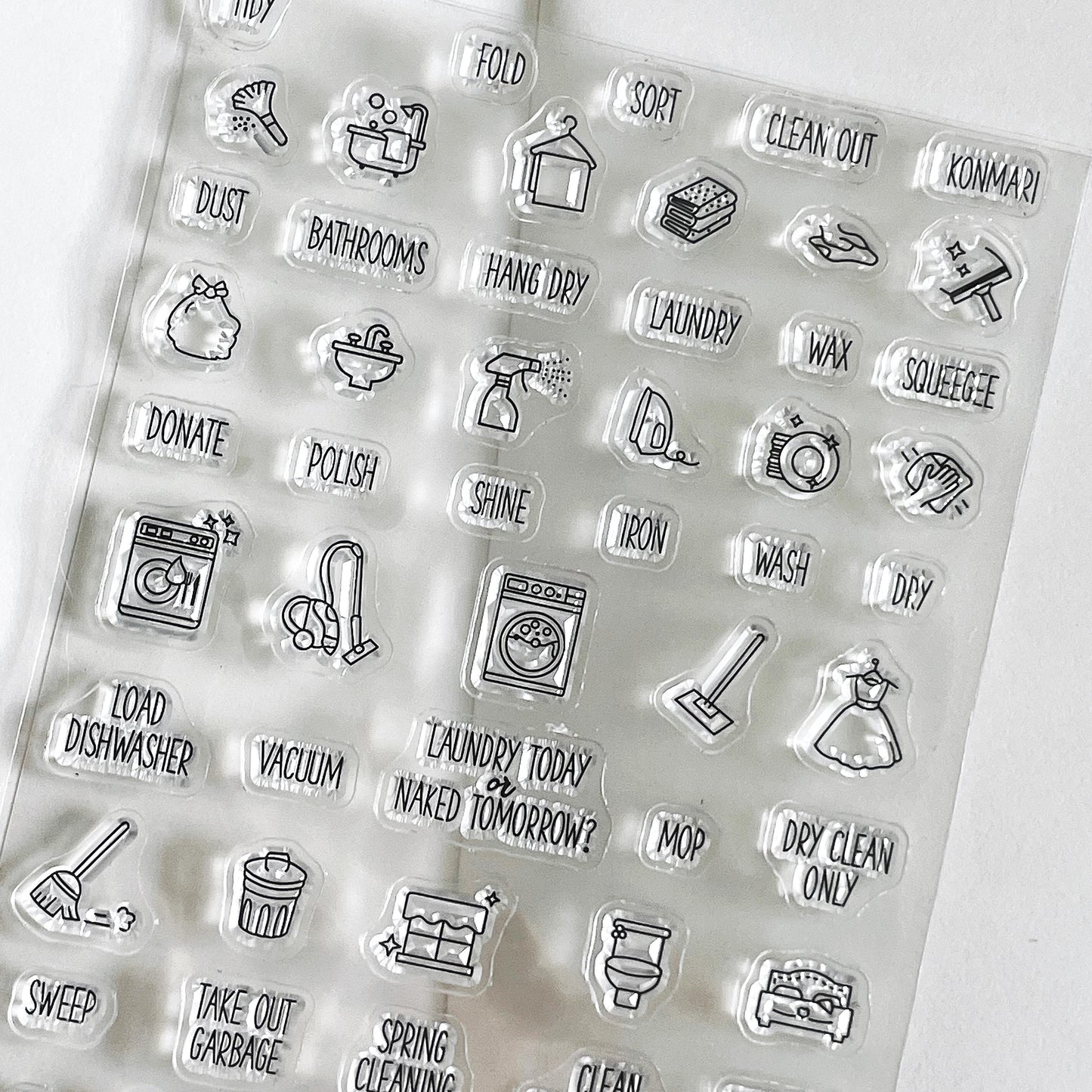 Housework Chore Clear Stamp | Mini IconTransparent Rubber Stamps | Bullet Journal Planner Accessories Journaling Supplies
