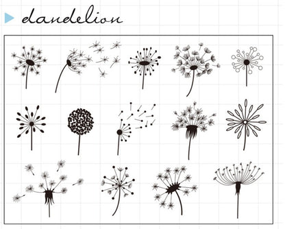 Dandelion Silicone Stamp | Planner Notebook Transparent Rubber Stamps | Bullet Journal Planner Accessories Supplies