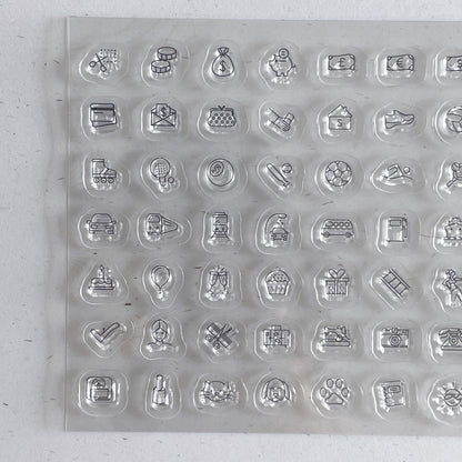 Mini Icon Clear Stamp | Daily Plan Transparent Rubber Stamps | Bullet Journal Planner Accessories Journaling Supplies