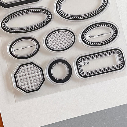 Vintage Ornamental Frame Clear Stamp | Round Oval Label Transparent Rubber Stamps | Bullet Journal Planner Accessories Journaling Supplies