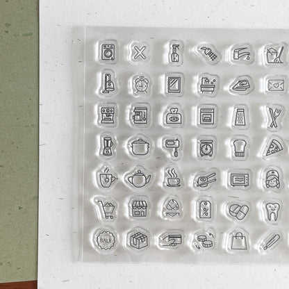 Mini Icon Clear Stamp | Daily Plan Transparent Rubber Stamps | Bullet Journal Planner Accessories Journaling Supplies
