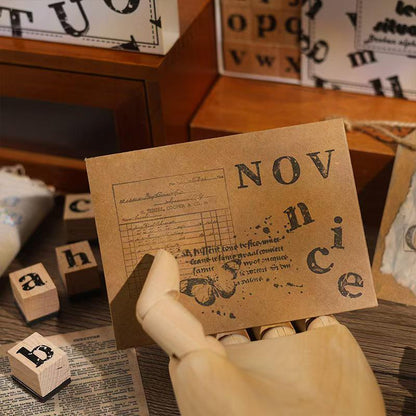 Wooden Alphanumeric Stamp Set | Uppercase Lowercase Letter Number Stamps for Planner Journal | Scrapbooking Supplies | Bullet Journal Stamp