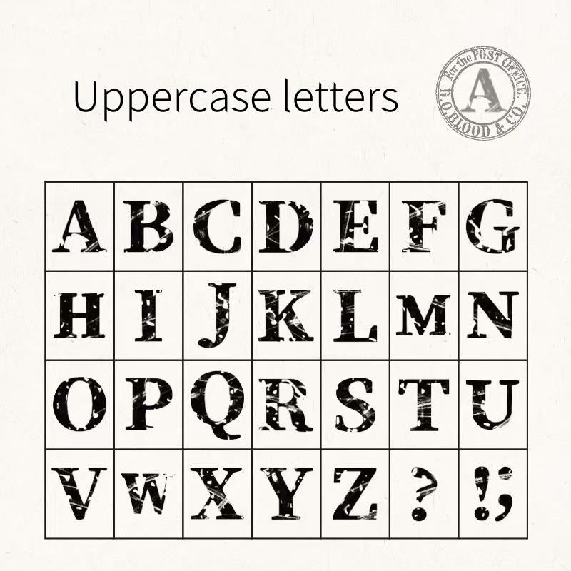 Wooden Alphanumeric Stamp Set | Uppercase Lowercase Letter Number Stamps for Planner Journal | Scrapbooking Supplies | Bullet Journal Stamp