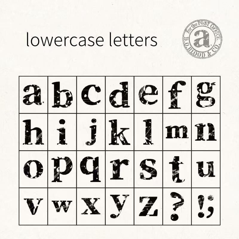 Wooden Alphanumeric Stamp Set | Uppercase Lowercase Letter Number Stamps for Planner Journal | Scrapbooking Supplies | Bullet Journal Stamp