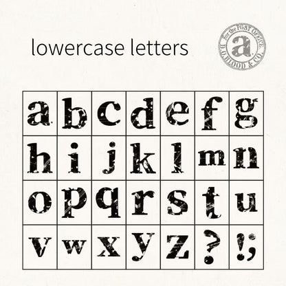 Wooden Alphanumeric Stamp Set | Uppercase Lowercase Letter Number Stamps for Planner Journal | Scrapbooking Supplies | Bullet Journal Stamp