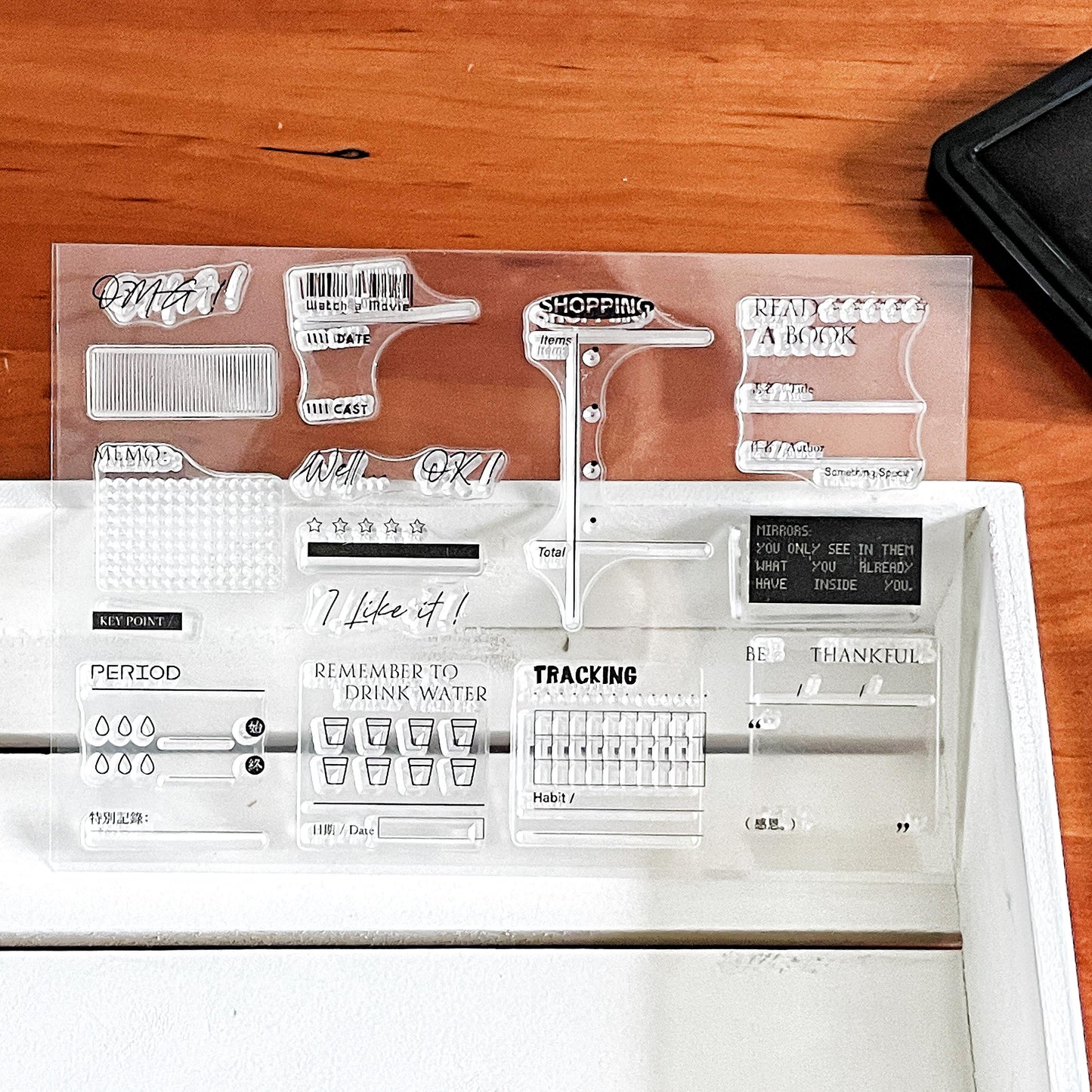 Daily Record Clear Stamp | Shopping Reading Water Gratitude Transparent Rubber Stamps |  Planner Accessories Journaling Supplies