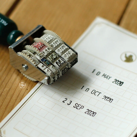 Retro Roller Date Stamp | Calendar Stamp | Wooden Stamp | Scrapbooking | Planner