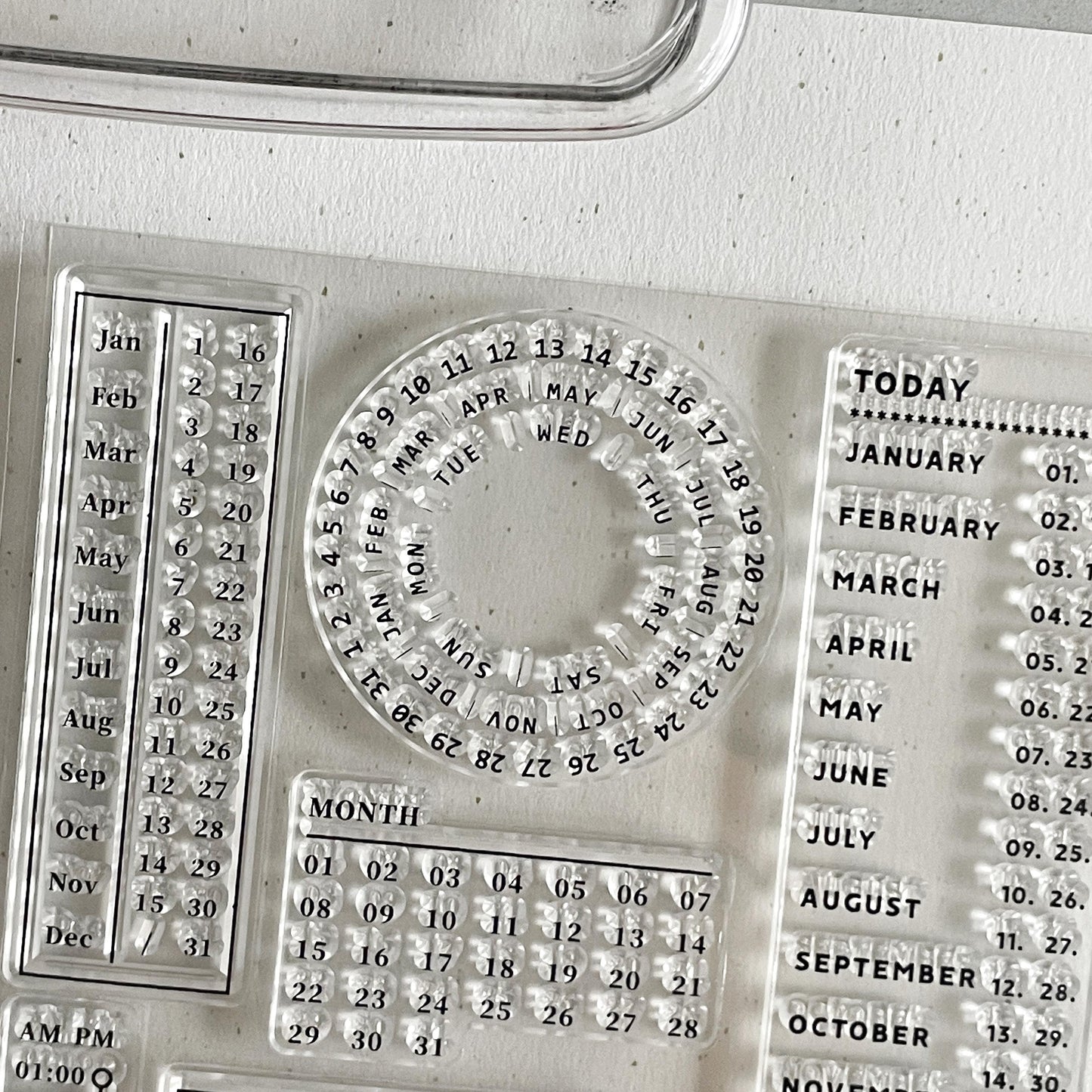 Monthly Plan Clear Stamp | Calendar Date Months Timeline Transparent Rubber Stamps | Bullet Journal Planner Accessories