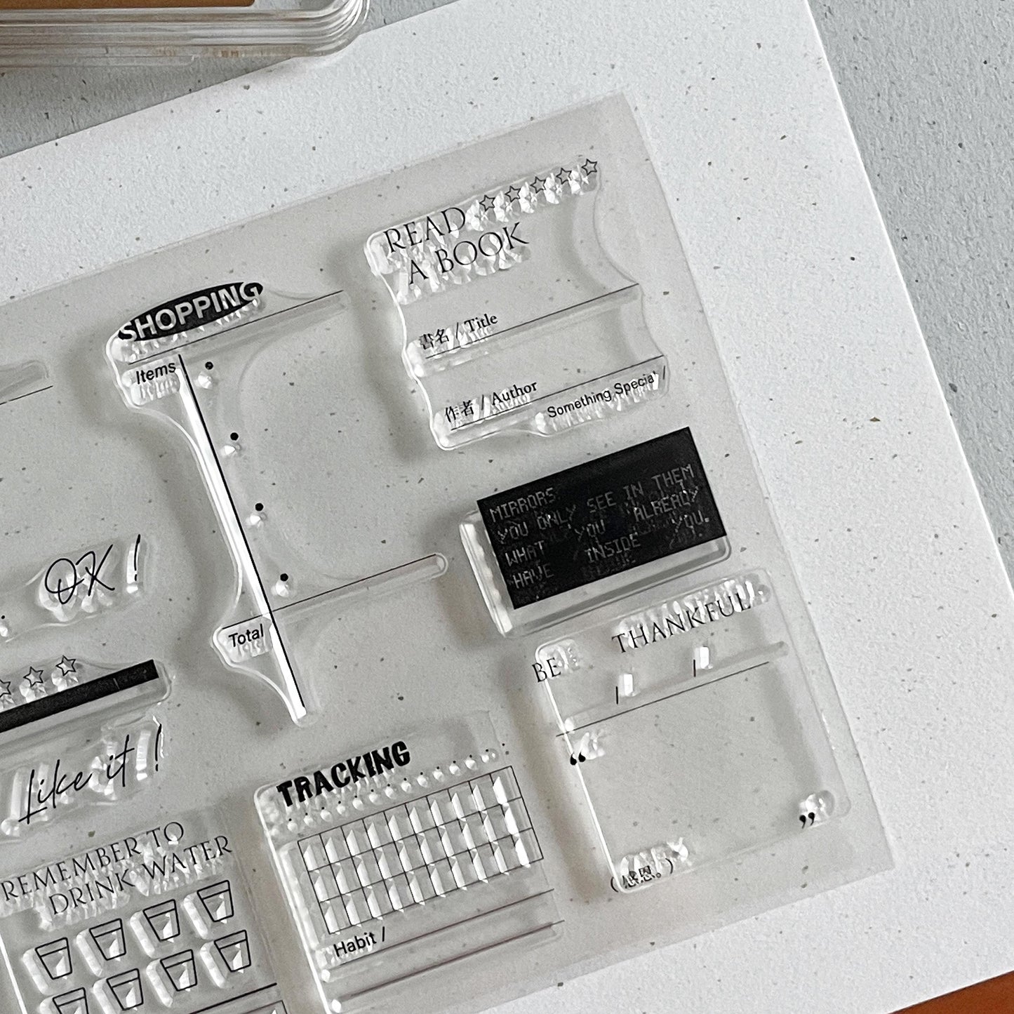 Daily Record Clear Stamp | Shopping Reading Water Gratitude Transparent Rubber Stamps |  Planner Accessories Journaling Supplies