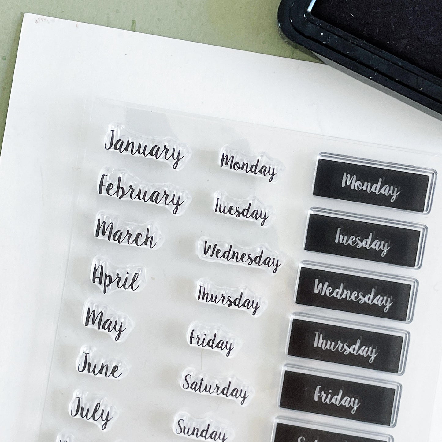Month Week Date Calendar Clear Stamp | Daily Plan Transparent Rubber Stamps | Bullet Journal Planner Accessories Journaling Supplies