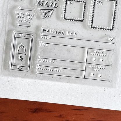 Happy Mail Clear Stamp | Postal Stamp Postage Airmail Package Delivery Transparent Rubber Stamps | Planner Accessories Card Making