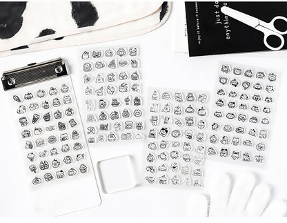 Cute Kitten Cat Clear Stamp | Transparent Rubber Stamp Set | Planner Bullet Journal Collage Supply TN Accessories