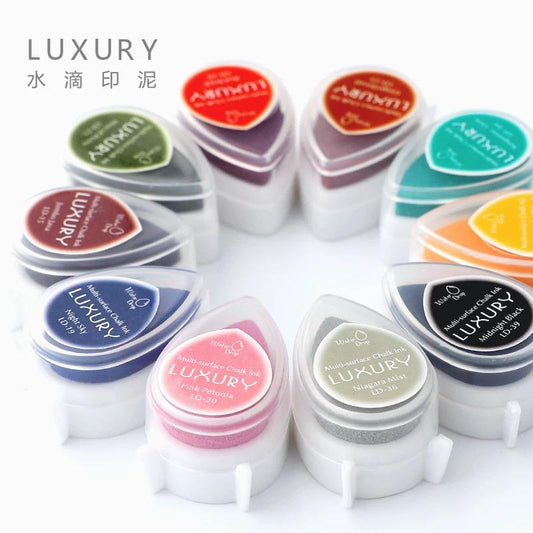 Tear Drop Shaped Ink Stamp Pad | Small Finger Retro Ink Pads | Stamp Seal Stamping Ink Pad | DIY Rubber Stamping Ink Pads | Colorful Ink Pad