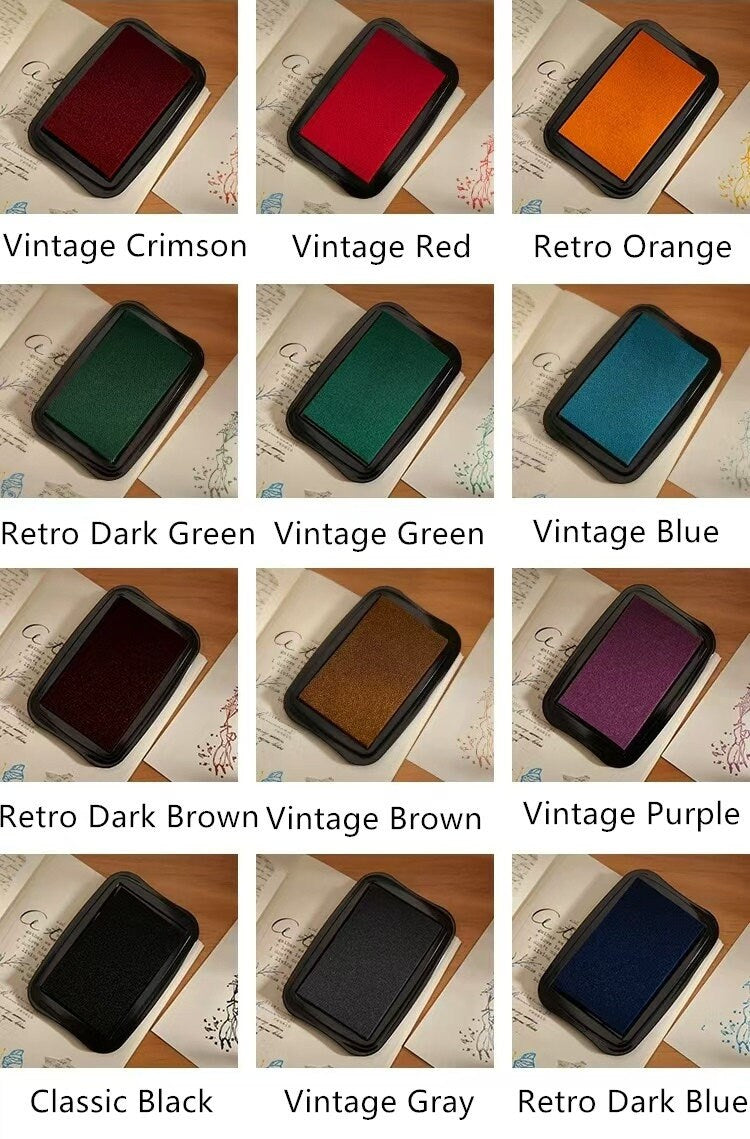 Ink Stamp Pad | Retro Big Ink Pads | Stamp Seal Stamping Ink Pad | DIY Rubber Stamping Ink Pads | Colorful Ink Pad Set