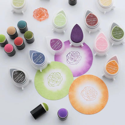 Tear Drop Shaped Ink Stamp Pad | Small Finger Retro Ink Pads | Stamp Seal Stamping Ink Pad | DIY Rubber Stamping Ink Pads | Colorful Ink Pad