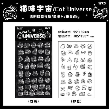 Cute Kitten Cat Clear Stamp | Transparent Rubber Stamp Set | Planner Bullet Journal Collage Supply TN Accessories