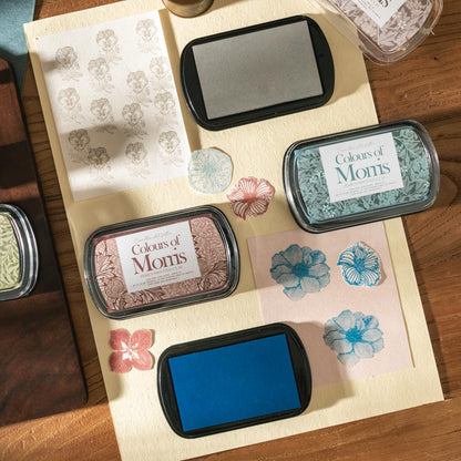 Colors of Morries Stamp Ink Pad | Premium Big Ink Pads | Stamp Seal Stamping Ink Pad | DIY Rubber Stamping Ink Pads | Retro Ink Pad Set