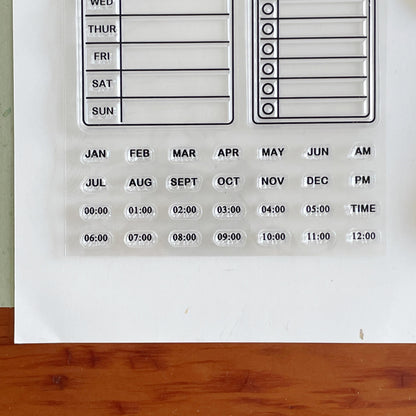 Reading List Meal Plan Weekly Plan Checklist Clear Stamp | Month Time Transparent Rubber Stamps | Bullet Journal Planner Accessories