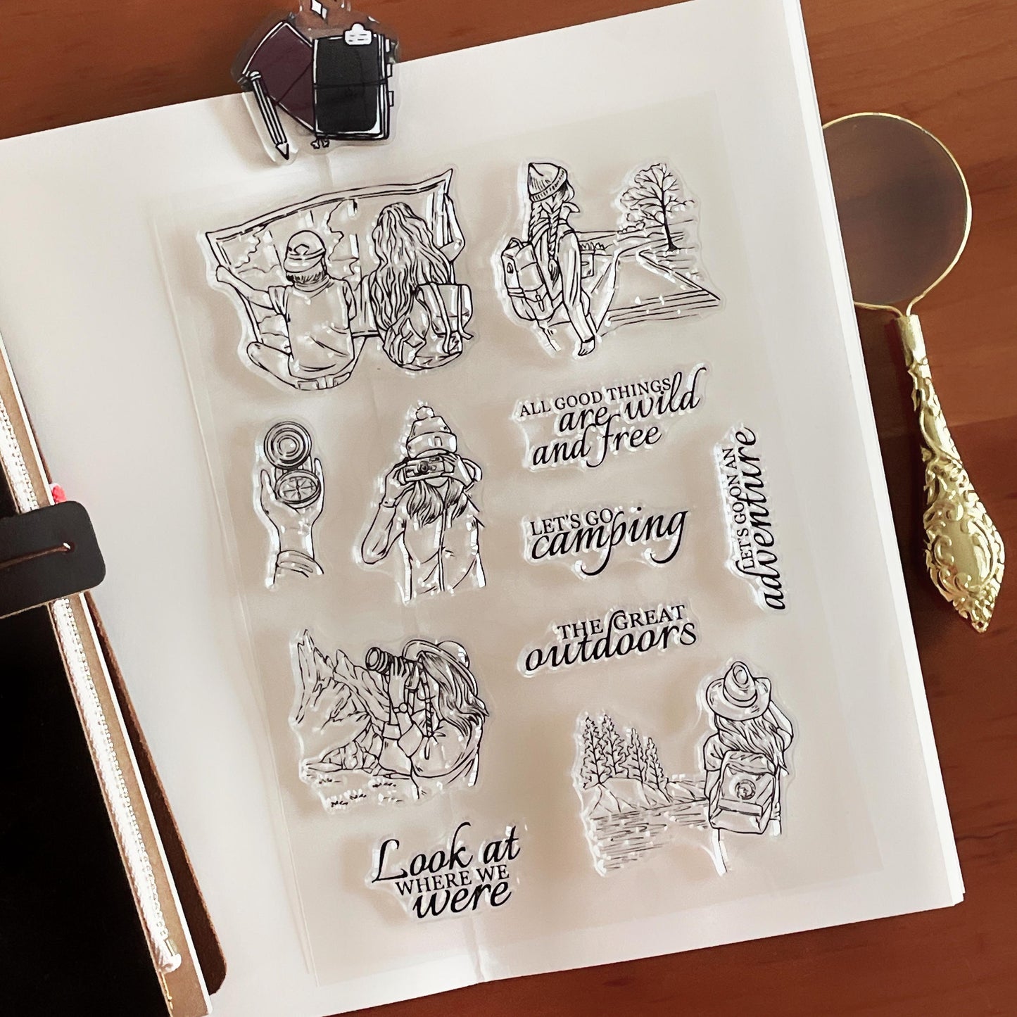 Outdoors Camp Clear Stamp | Travel Lover Transparent Rubber Stamps | Bullet Journal Planner Accessories Craft Scrapbooking Supplies