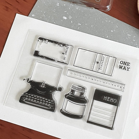 Memo Rubber Stamp | Vintage Typewriter Transparent Clear Stamp | Scrapbooking  Planner Accessories Bullet Journal Junk Journal Supplies