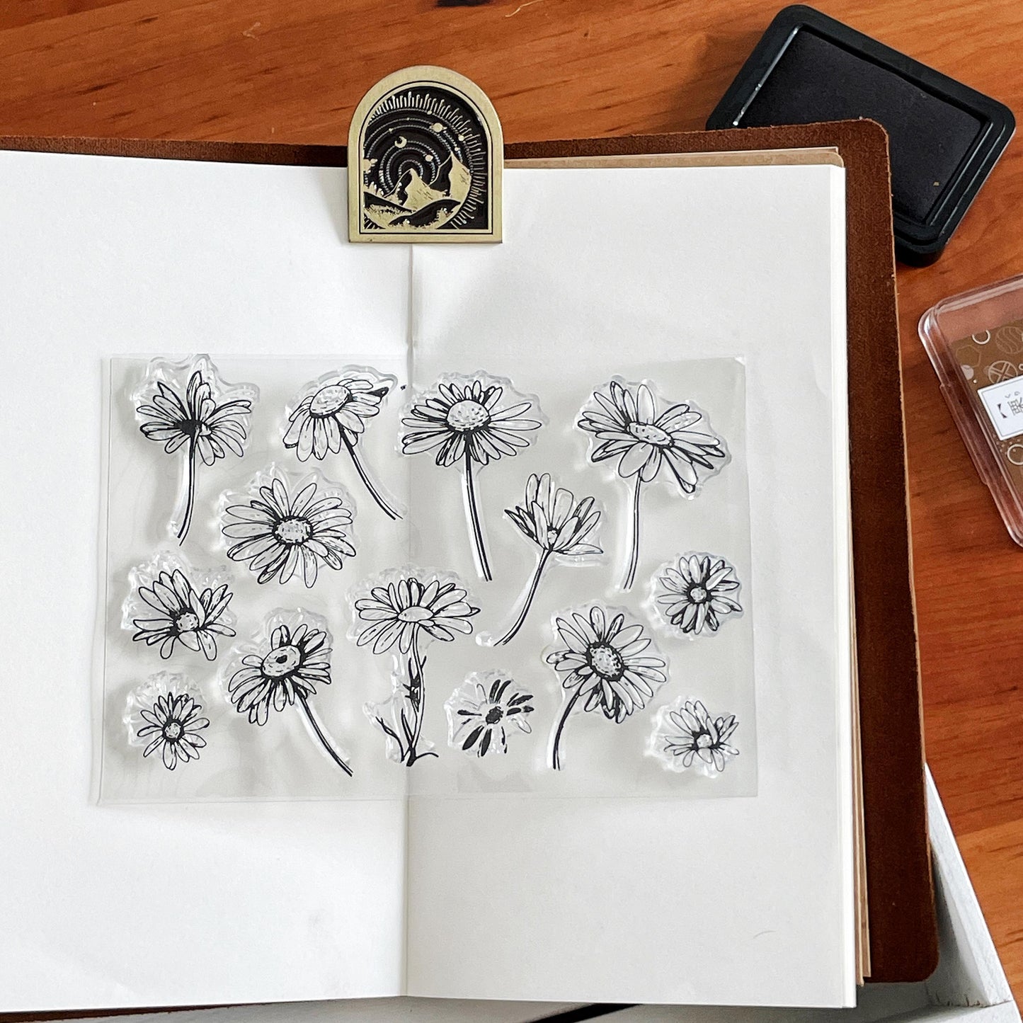 Daisy Flower Clear Silicone Stamp | Flora Bloom Transparent Rubber Stamps | Bullet Journal Planner Accessories Supplies Card Making