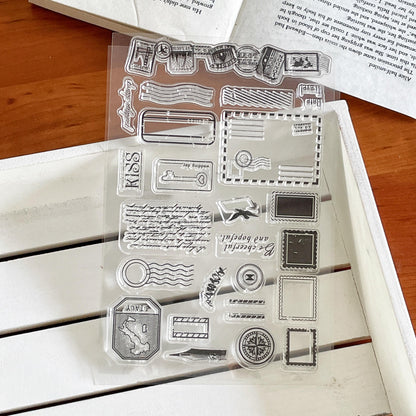 Travel Postmark Stamp Journal Clear Stamp | Planner Notebook Transparent Rubber Stamps | Bullet Journal Planner Accessories Supplies
