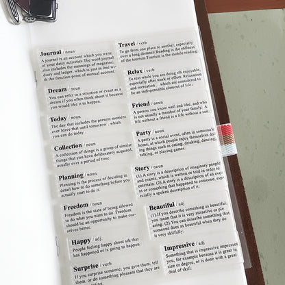 English Word Interpretations Journal Clear Stamp | Planner Notebook Transparent Rubber Stamps | Bullet Journal Planner Accessories Supplies