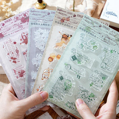 Retro Silicone Clear Stamp | Snow Flakes Coffee Stains Transparent Rubber Stamps | Bullet Journal Planner Accessories Card Making