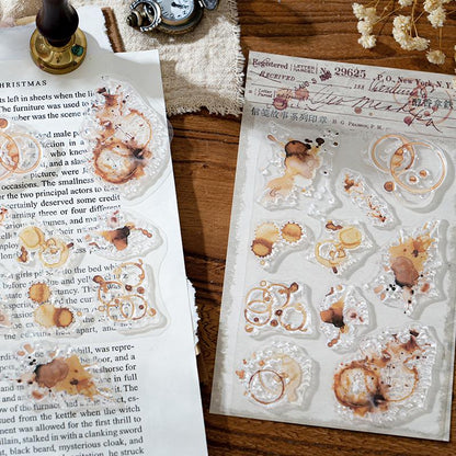 Retro Silicone Clear Stamp | Snow Flakes Coffee Stains Transparent Rubber Stamps | Bullet Journal Planner Accessories Card Making