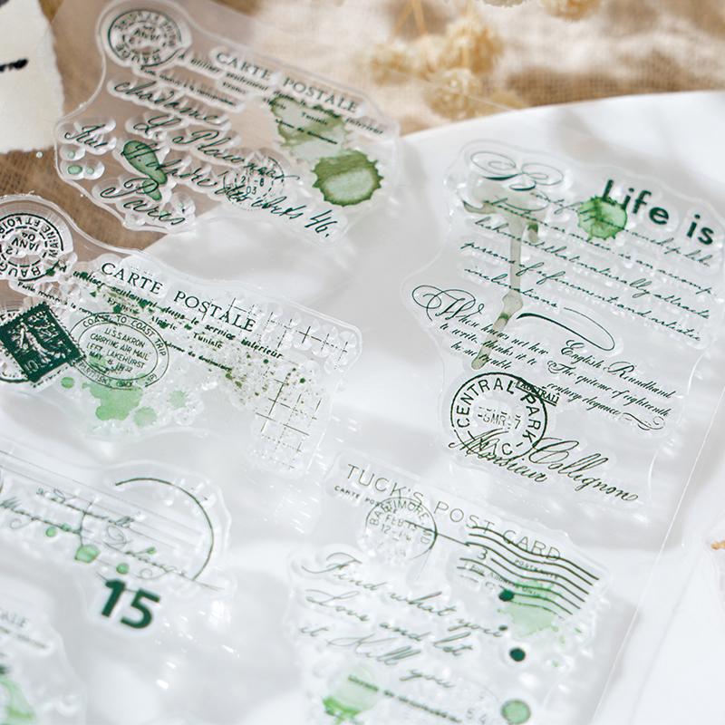 Retro Silicone Clear Stamp | Snow Flakes Coffee Stains Transparent Rubber Stamps | Bullet Journal Planner Accessories Card Making