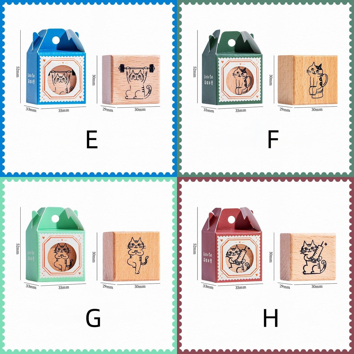 Cute Cat Daily Plan Wood Rubber Stamp | Reading Exercise Travel | Junk Journal Scrapbooking Planner Accessories Bullet Journal Supplies