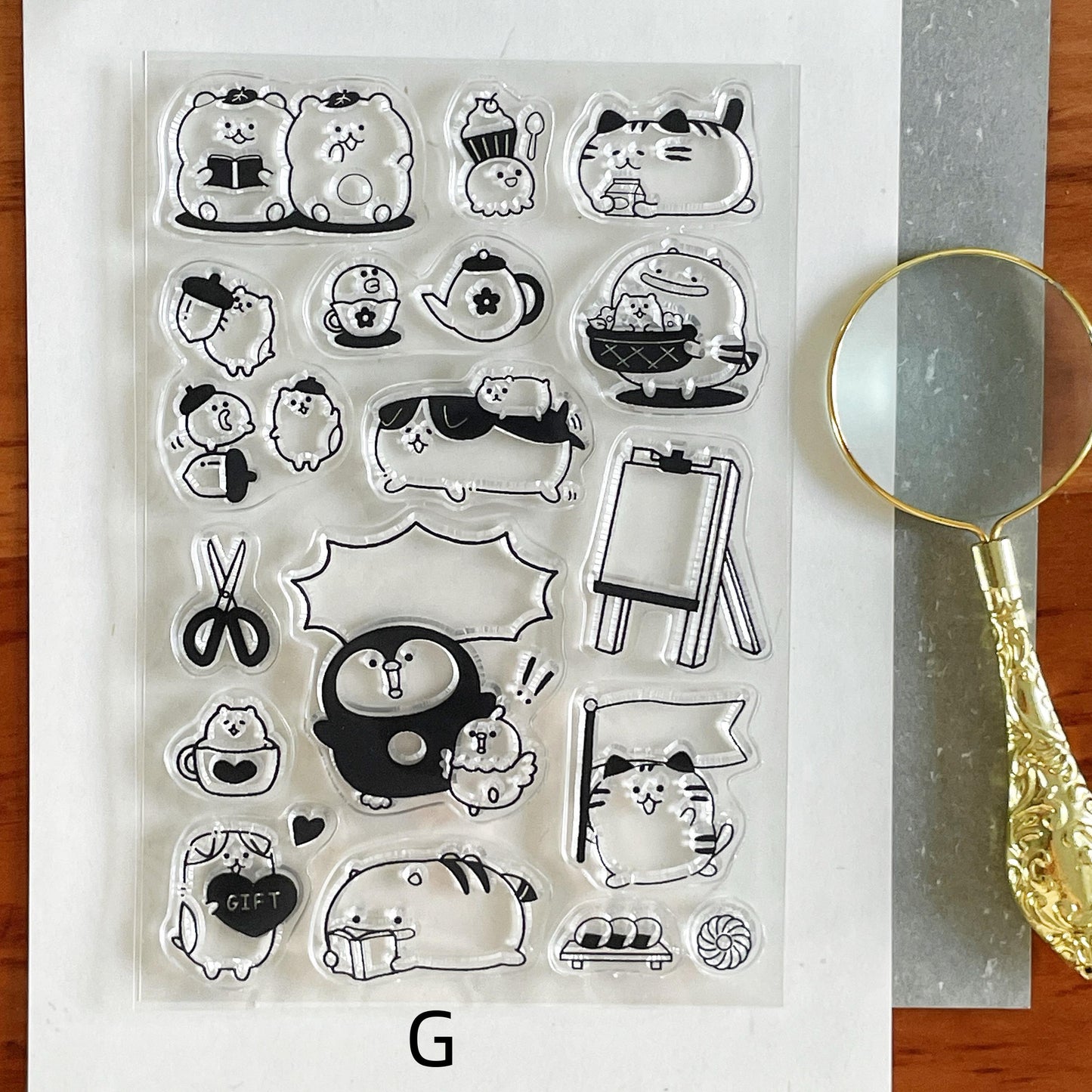 Cute Kitten Cat Clear Stamp | Daily Plan Memo Transparent Rubber Stamp Set | Planner Bullet Journal Journaling Supply TN Accessories