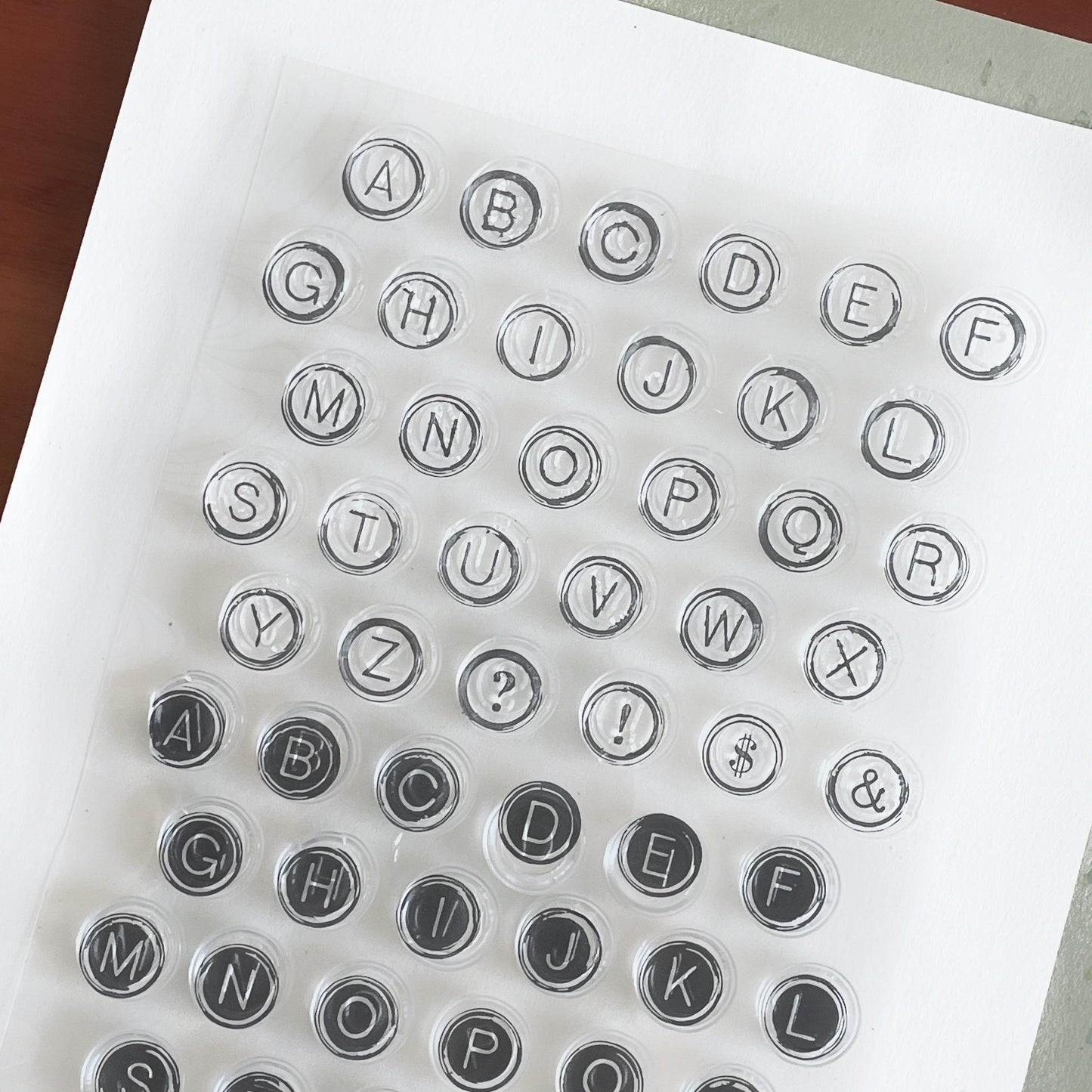 Typewriter Alphabet Journal Clear Stamp | Upper Case Block Letters Planner Transparent Rubber Stamps | Planner Accessories Supplies