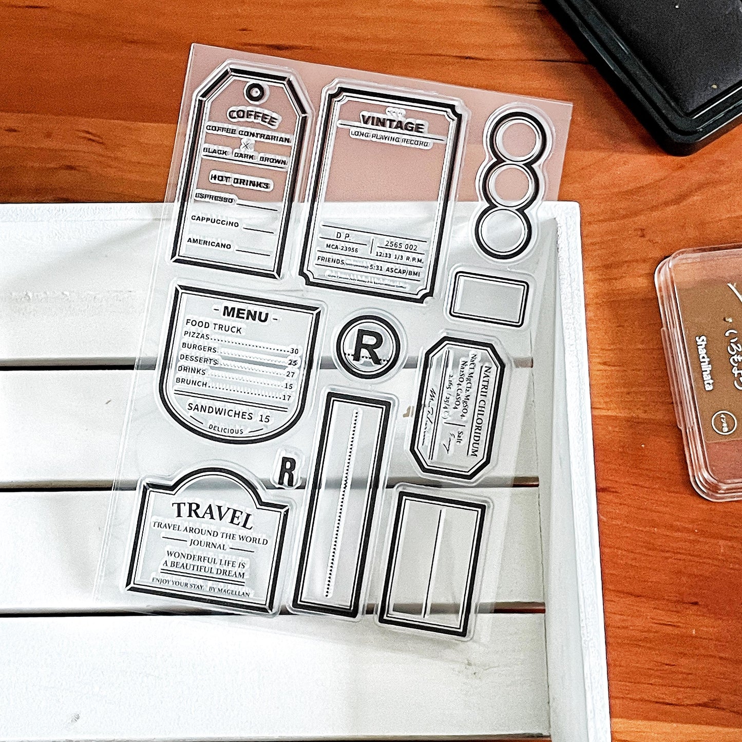 Retro Label Clear Stamp | Tag Transparent Rubber Stamps | Bullet Journal Planner Accessories