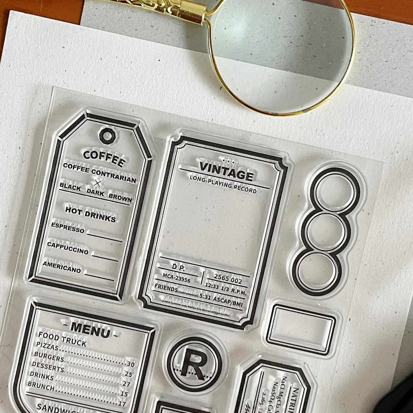 Retro Label Clear Stamp | Tag Transparent Rubber Stamps | Bullet Journal Planner Accessories