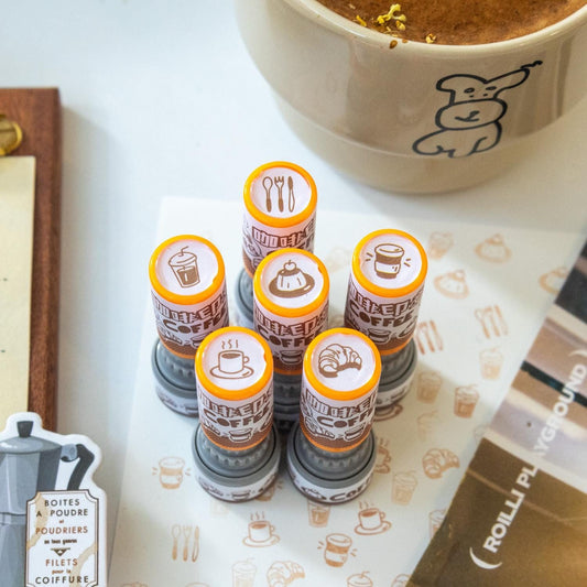 Coffee Self Inking Stamps | Mini Stamp | Coffee Card Stamp | Planner Journal Stamps